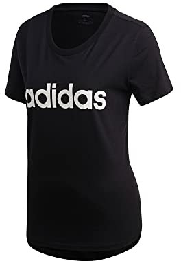 Adidas Essentials Linear Tee, Maglietta Donna, Nero (Black/White), XS