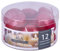 DONAU HOME Set Lackiert Schwimmkerzen/Metallic Rot / 12 Stück / 2,8 x Ø 4,8 cm / 4 Stunden Brenndauer/Schwimmkerze Wachs Sans parfum/Schwimmende Warme Teelichter Kerzen/für Abendessen,Hochzeit