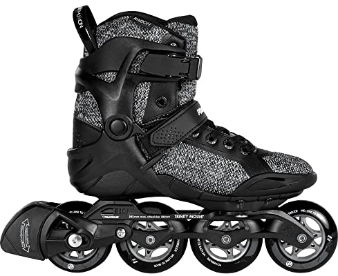 Powerslide Inline Skates Phuzion Radon Black White 80 Gr. 37-47 - Inliner für Herren und Damen in Schwarz/Grau, 80mm/85A Rollen, ABEC 5 Pro Kugellager Gr. 42
