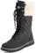 Polar Damen Kunstpelz Warm Thermal Wasserdicht Draussen Gehen Schnee Winter Gummisohle Wadenstiefel - Schwarz/Beige - UK8/EU41 - YC0605