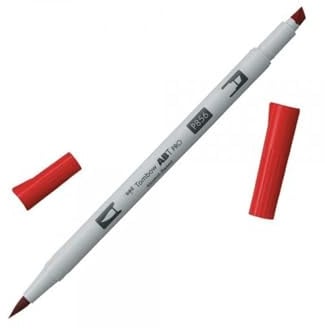Tombow ABTP-856 Alkoholbasierter Marker ABT PRO zwei Spitzen, poppy red