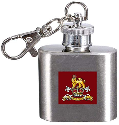 Porte-clés avec flasque gravé de l'armée militaire