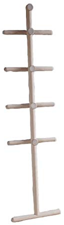 Kleiderständer Holzleiter Gegen Den Wandrahmen Kreative Bodenwand Holzregal (Color : White)