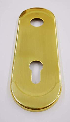 Mostrina CILINDRO EUROPEO colore ottone oro lucido-placca per porta blindata-borchia ATRA-DIERRE(mm.h.182x62).Bocchetta Compatibile con altre marche di serrature