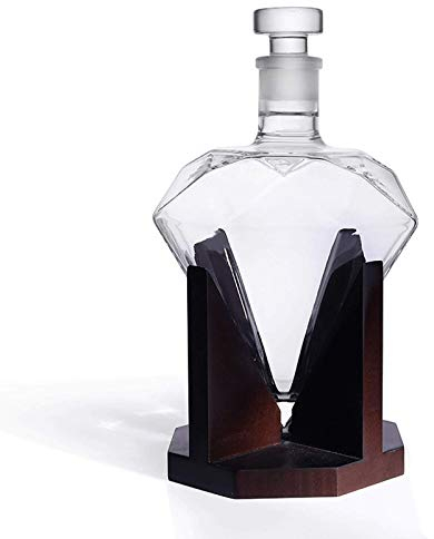 BIASTNR Diamond Dekanter, 1000 ml, Whiskey, Likör, Scotch, Rum, Bourbon, Wodka, Tequila, transparent