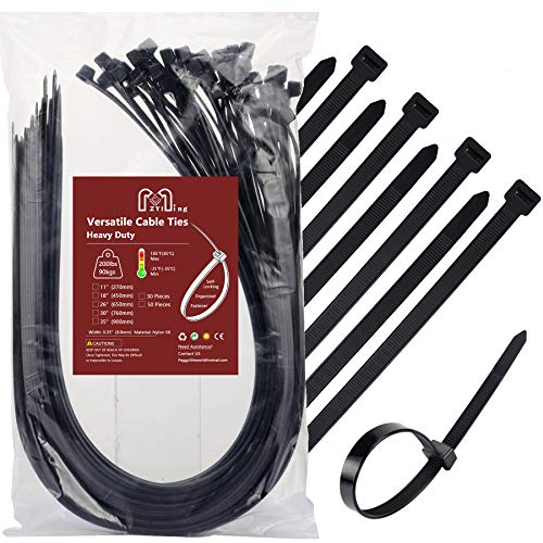 Fascette di Plastica Lunghe 900 mm Fascette Grandi Nere 90 cm Fascette Spesse 9 mm UV Fascette 91 kg Trazione Fascette in Plastica Per Albero, Progetti Pesanti 30 Pezzi Fascette Larghe