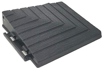 Premium Umrandung Randabschlussecke schwarz für PP Terrassenfliesen – 30 x 30cm, Anti-Rutsch-Oberfläche, Klickfliesen aus Kunststoff in Holzoptik, Bodenbelag, witterungsbeständig, FORTENA