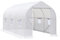 Outsunny Invernadero de Jardín 4x2x2 m Tipo Túnel con 6 Ventanas Transpirables y Puerta Enrollable con Cremallera Huerto para Cultivo Plantas Verduras Blanco