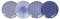 TOKYO Design Lot de 4 assiettes à dîner en porcelaine avec différents designs en bleu 16 cm