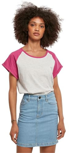 Urban Classics Damen T-Shirt, Lightgrey/Brightviolet, L