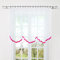 HongYa Gardine Store mit Kräuselband Transparenter Voile Bogenstore Blumenfenster Küche Vorhang mit Satinband H/B 120/500 cm Dunkelrosa