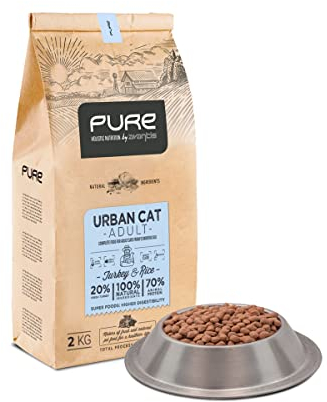 Avantis Pure Urban Cat - Katzenfutter für Erwachsene mit sensiblen Zeichen, alle Arten von Rasen, 2 kg, mit Pfau und Reis, Trockenfutter für Katzen mit digitalen Problemen