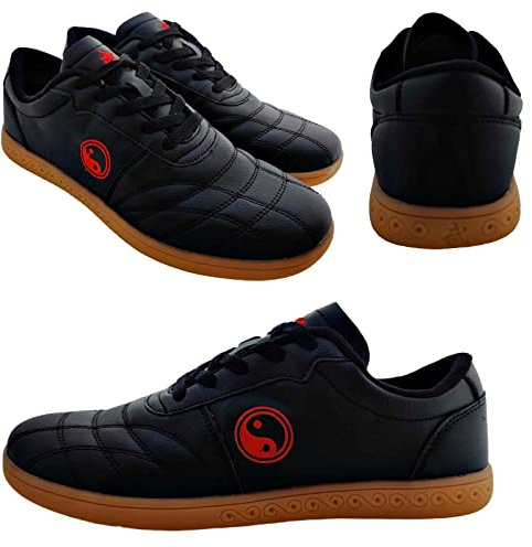 Zapatos Thai Chi Wu Shu Kung Fu Karate Taekwondo Calzado Zapatillas Deportivas Gimnasio Artes Marciales Antideslizante, Negro , 41 EU