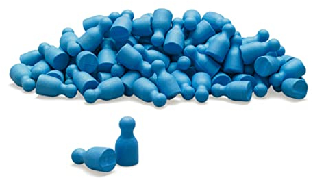 Wissner aktiv lernen – Satz aus 100 Spielfiguren/Halmakegel in blau 24 x 12 mm - RE-Wood