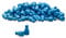 Wissner aktiv lernen – Satz aus 100 Spielfiguren/Halmakegel in blau 24 x 12 mm - RE-Wood