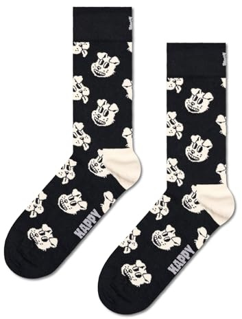 Happy Socks Doggo Sock for Men and Women, Black, Size 36-40