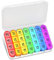 Tablettenbox 7 Tage Morgens Mittags Abends Nachts, Betife BPA Frei Pillendose 7 Tage 4 Fächer, Medikamentenbox 7 Tage, Pillenbox Groß, Tabletten Wochenbox, Pillendose 7 Tage 4 Fächer (Transparentes)
