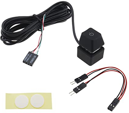 The Lord of The Tools Desktop Computer Power Switch Replacement PC Power Switch Button PC Motherboard Power On Off Switch Button Extension Cable for Home Office Hotels