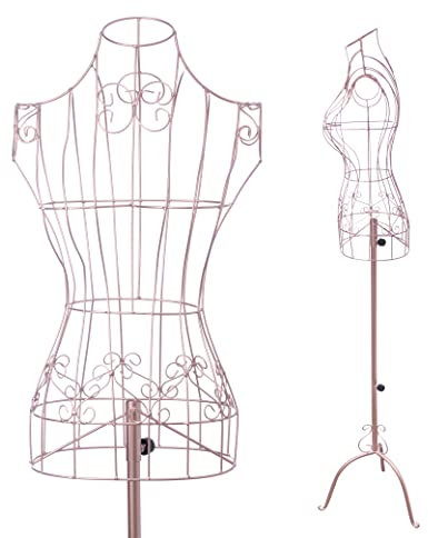 Mannequin-Kleid für Damen, rotgoldfarben, Metall, Stahldraht, zum Nähen