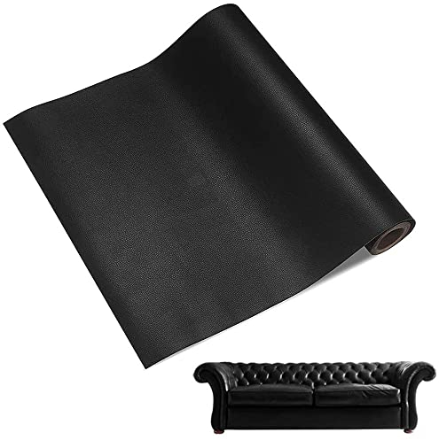 Vientiane LederReparatur Set, 60x137cm Leder Patch Selbstklebend, Leder Patch Kit, Leder Selbstklebend, Kunstleder Selbstklebende Leder Reparatur Set für Sofas, Kopfteil, Autositze (schwarz)