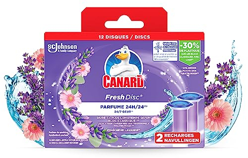 Canard Wc Fresh Disc Recharges Fraîcheur Lavande – Bloc Sans Cage Nettoyant WC – 2 Recharges