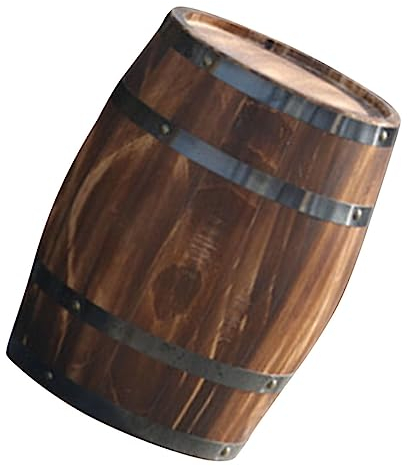 Yardenfun Eichenfass Dekoration Requisiten Holzdekor Holzdekor Holzpflanzer Gartenarbeit Pflanzgefäß Rustikaler Pflanzenbehälter Sukkulenten Topf Boden Weinfass Dekor Kleines Holzfass Whiskeyfass