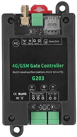 G203 GSM Toröffner 3G 4G Garagentor-Zugangs-Fernbedienung, Unterstützt Fern-Neustart, Zurücksetzen, Handy-Zugangs-Controller, Fernbedienungsschalter, DC9 Bis 36 V