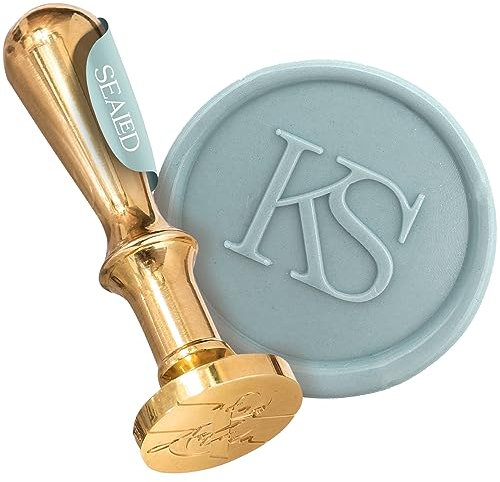 SEALED® Personalisierter Siegelstempel mit Wunschinitialen für Hochzeit und besondere Anlässe - Eleganter Wachssiegel Stempel mit 2 Buchstaben