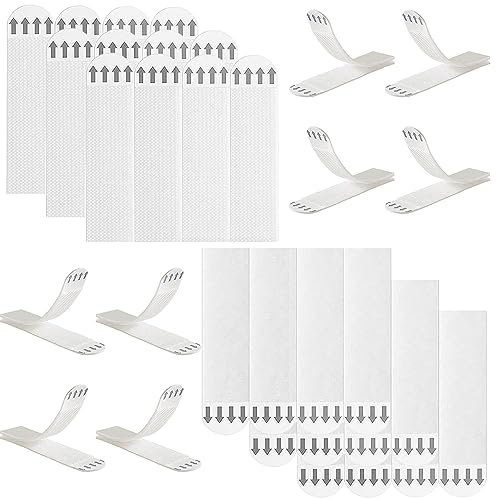 Mmgoqqt 12-Pairs Adhesive Picture Hanging Strips, Heavy Duty Hanging Adhesive Stripes Tapes, Hook and Loop Tape Damage Free, Sticky Pads, Photo Frame Stickers for Wall, Damage Free Hanging