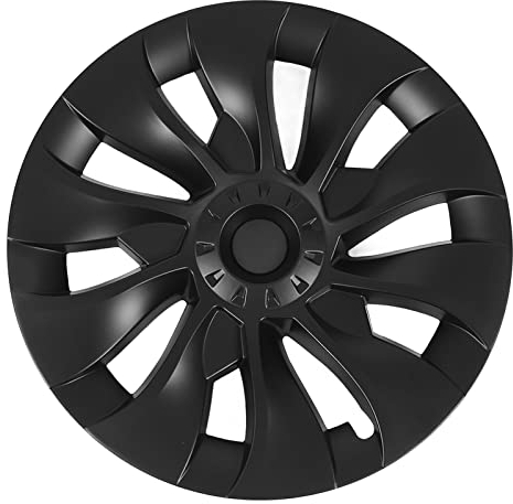 Elprico Radnabenkappe, ABS-Abdeckung, Set mit 4 aufsteckbaren Radkappen, Ersatz für Model 3 2017 bis 2023(Matt-schwarz)
