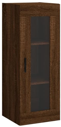 vidaXL Wandschrank, Hängeschrank mit viel Stauraum, Wandmontage Badschrank, Aufbewahrungsschrank für Wohnzimmer Schlafzimmer, Braun Eichen Optik