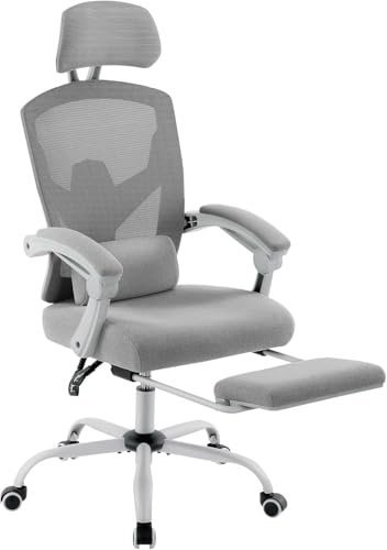DUMOS Bürostuhl Ergonomisch EIN Schreibtischstuhl mit Komfortarmlehnen Ausgestattet mit Einer Bequemen Lendenwirbelstütze und Fußstütze Office Chair Geeignet für Zuhause