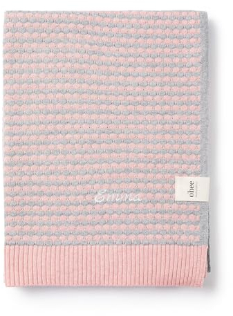 personalisierbare Babydecke mit Namen - Strickdecke für Babys - 104x104 cm - 100% Baumwolle - Groß, kuschelig & atmungsaktiv - Geschenk zur Geburt