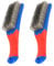 MIUPOO Spazzola metallica in acciaio inox, spazzola metallica in acciaio inox, set con raschietto, 8 file, spazzole per barbecue, pulizia dei capelli per animali domestici, 2 pezzi