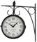 Retro Bahnhofsuhr Metall im Innen im Freien im Freien, die vintage zweiseitige Uhr, die Wandmontage Retro Central Station, for Wohnzimmer Garten Terrassenpool Lanai Zaun Badezimmerdekoration in Innenr