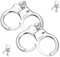 KSJEHW 2 Stücke Handschellen Kostüm Polizei mit Schlüssel Polizist Zubehör Sträfling Accessoires Mottoparty Karneval,Fasching,Halloween,Polizei Handschellen aus Edelstahl zum Räuber Gendarm Spielen