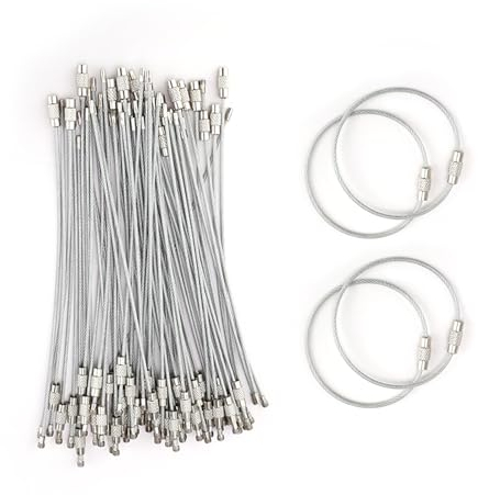 KLEHOPE Llavero de Alambre de Acero, 65 Piezas Llavero Cable, Keychain, Robusto y Duradero, Se Puede Utilizar Para Viajes, Aventuras, Camping, Picnic