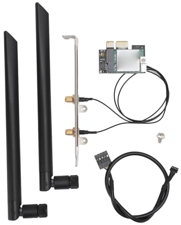 Tarjeta de Red Inalámbrica 5G, V4.0, Interfaz PCIEx1, Tarjeta Adaptadora WiFi PCIe de Doble Banda 2.4G 5G 867Mbps para PC con (Antena Desmontable)