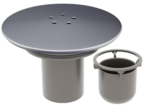 HNNHOME Copertura di scarico della doccia, copertura cromata per sifone doccia, parti superiori rimovibili, copertura per piletta doccia da 90 mm/115 mm, scarico rapido per piatto doccia (grigio