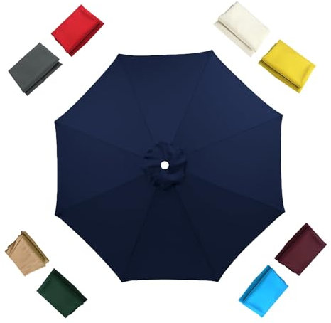 JEDAL 230cm 270cm 300cm toldo de Repuesto para sombrilla 8 Varillas Cubierta de Parasol en voladizo De Repuesto Tela para Sombrilla para Playa De Recambio, Solo Toldo(Azul Marino,300cm)