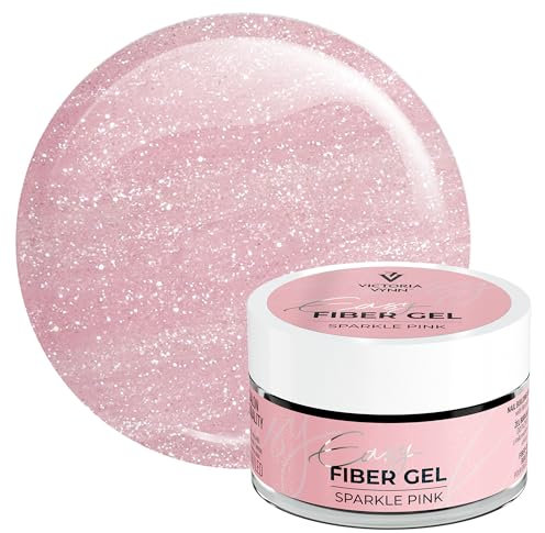 Victoria Vynn Gel Costruttore Scintillante UV/LED Easy Fiber Gel per Manicure Unghie Glitter (Rosa Scintillante, 50ml)