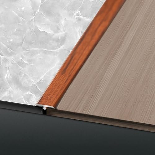 GSKFXJ Bandes De Transition Au Sol en T Profilé, Métal Réducteurs De Seuil pour Sols Inégaux, Baguette De Protection pour Plancher Carrelage/Bois(Red Oak,W-20mm)