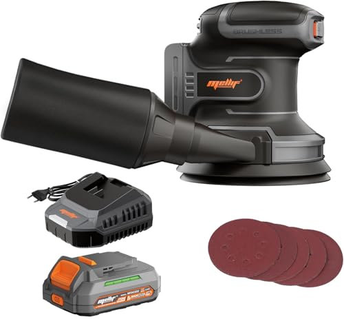 Mellif 20V Brushless Random Orbit Sander with 2.0Ah Battery and 2.0A Charger
