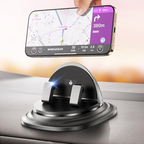 BHHB Soporte para teléfono para Coche, con rotación de 360° y 23,5°, diseño de Resorte Ajustable, Antideslizante, Ajustable