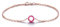 Tolldek 18 Karat 750 Rotgold Armband, Klassiker Zart Bettelarmband mit Rubin 0.25ct, Bettelarmband Anhänger Charms 18K Rosegold Armband mit Anhänger Damen Echtgold Schmuck, 19CM