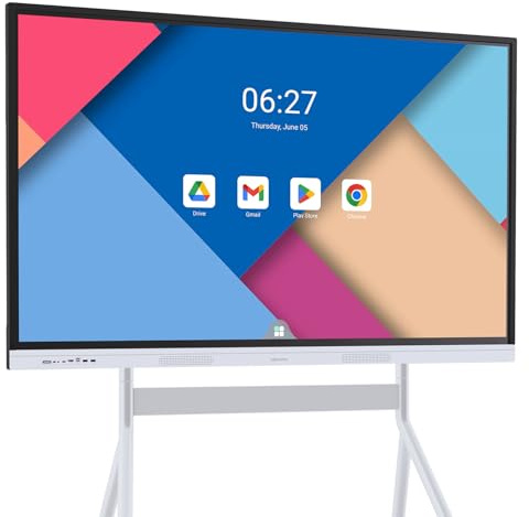 NEWORK 55 Inch 4K Smart Board, Google EDLA-Certified Interactive Whiteboard | Android 14 OS, 40-Point Touch, Wireless Casting,Touchscreen Digital Whiteboard for Classroom Office Home (With Wall Mount)