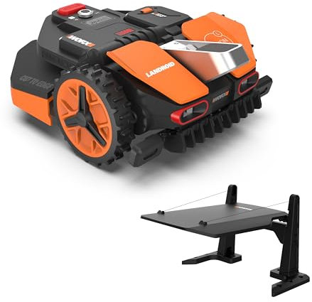 WORX Landroid Vision L1600 Mähroboter WR216E.1 für Gärten bis 1600m², AI Rasenmäher Roboter ohne Begrenzungskabel, aktive Hindernisvermeidung mit KI-Technologie, Igelschutz + WA0825 Vision Garage