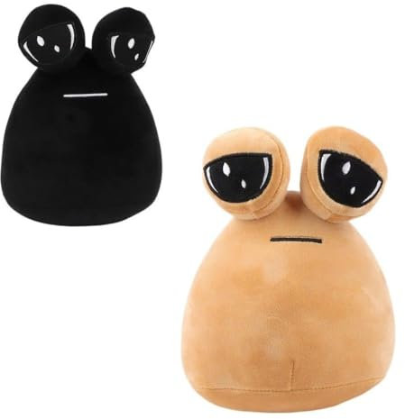 wiztex Pou Kuscheltier - Sad Pou Aliien Plüschtier Verpackt in Deutschland - Anime Plush Toy Geschenk für Kinder und Fans zu Halloween und Weihnachten (Pou 2 Pcs)