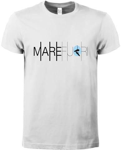 Generico T-Shirt Mare Fuori (IT, Testo, M, XXL, Regular, Regular, Bianca)