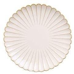 ETZRYSYB Platos llanos de cerámica para postre, con forma de flor, porcelana para tartas o aperitivos